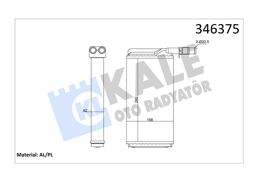 KALORIFER RADYATORU TEMPRA 1.6 S / SX / SXA  / ALFA ROMEO 164 2.0 2.5TD 3.0 2.5/3.0 V6 87<98 / FIAT - KALE 346375