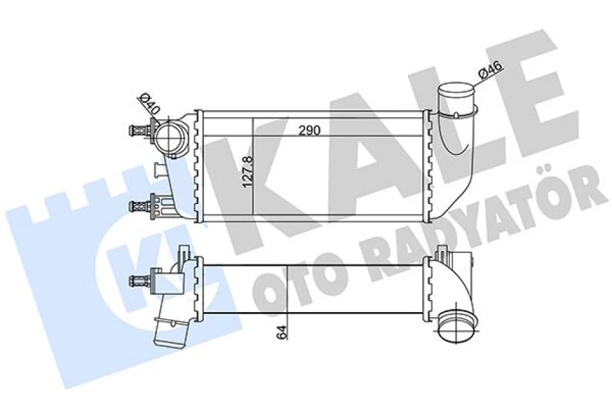 Fiat Turbo Radyatörü - [brazıng] [290x127,8x64] - Kal 344885