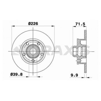 ARKA FREN DISK AYNASI GOLF III 1.9TDI 2.0 GTI 2.8 VR6 91 98 PASSAT 2.0 2.8 2.8 VR6 93>96 - BRAXIS AD1020