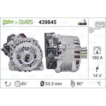 ALTERNATOR START STOP 12V 180A BERLINGO C4 C5 P208 P3008 PARTNER TEPEE 1,6 HDI 11 IS - VALEO 439845