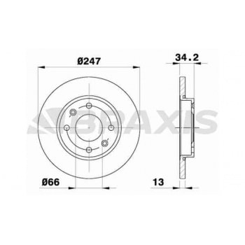 ON FREN DISK AYNASI XSARA 1,4 TUD5 P206 P306 1,4 8V (HAVA SOGUTMASIZ) - BRAXIS AE0133