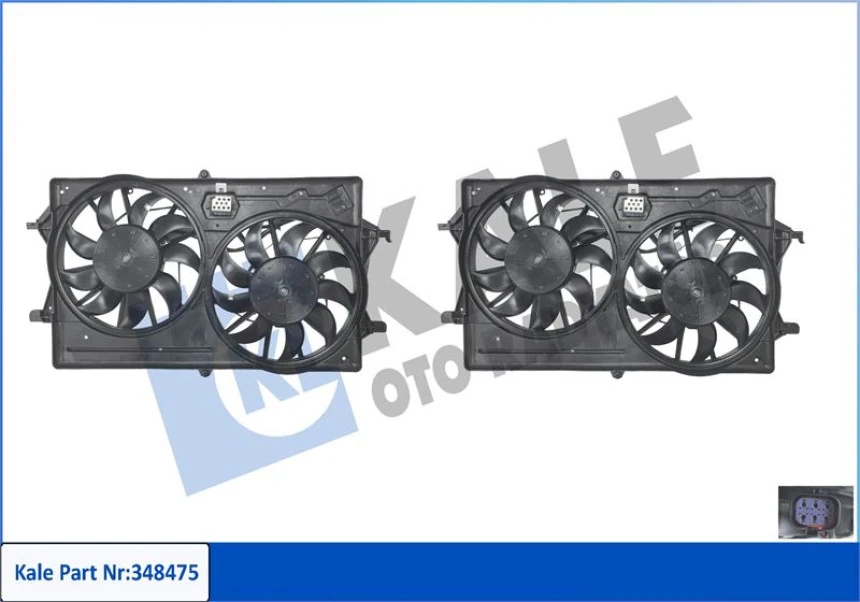 Ford Fan Motoru - Komple Çiftli 12 V - Kal 387250