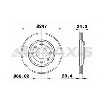 ON FREN DISK AYNASI P106 SAXO 1,1 / 1,3 / 1,4 / 1,4I / 1,5D / 1,6I 91> P206 P306 P206+ (T3E) P205 P3 - BRAXIS AE0009