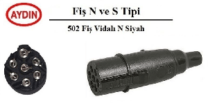 TIR RÖMORK FİŞİ ERKEK EN TİPİ 7'Lİ MAVİ VİDALI PLASTİK - AYDIN-502