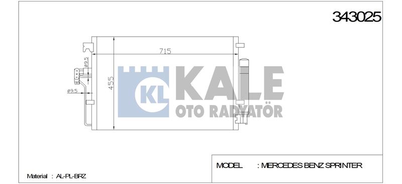 KLIMA RADYATORU CRAFTER 06>16 SPRINTER 906 06>16 - KALE 343025