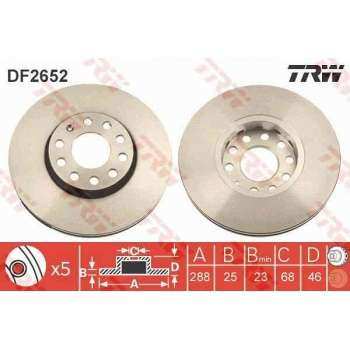ON FREN AYNASI PASSAT 96>05 A4 A6 1,8 20V 1,9TDI 97> - TRW DF2652