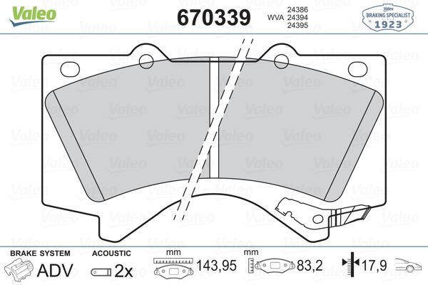 TOYOTA ON FREN BALATASI LANDCRUISER 09-12 LEXUS 07-> - VALEO 670339