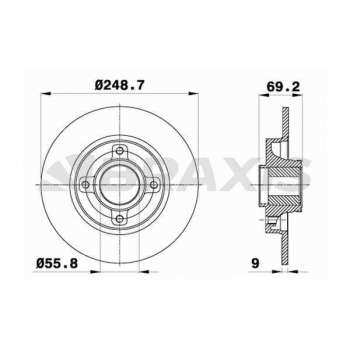 ARKA FREN DISK AYNASI SENSOR HALKASI ILE C4 C3 PICASSO DS3 C3 III P207 P307 P208 P2008 1.4 16V / 1.6 - BRAXIS AE0055