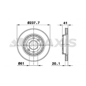 ON FREN AYNASI (DISKI) HAVALI R19 R21 CLIO I II KANGOO MEGANE I SYMBOL I 1,2 / 1,4 / 1,5 / 1,6 / 1,9 - BRAXIS AE0015