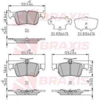 ARKA FREN BALATASI HONDA CIVIC 2017-> GALAXY III 1.5.  2.0. 2.0 TDCI. 2.0 2015> MONDEO V 1.0 . 1.5. - BRAXIS AA0647