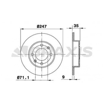 ARKA FREN DISK AYNASI PARTNER II BERLINGO II TU5JP4 (1,6 16V) DV6 (1,6HDI) P1007 P307 C2 C3 C4 SARA - BRAXIS AE0072