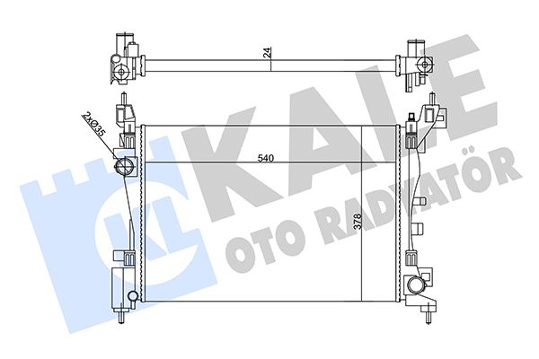 MOTOR SU RADYATORU FIORINO BIPPER NEMO TU3A / TU3AES (1,4 8V) 08> OLCU: (540×368×18) MEKANIK - KALE 356270