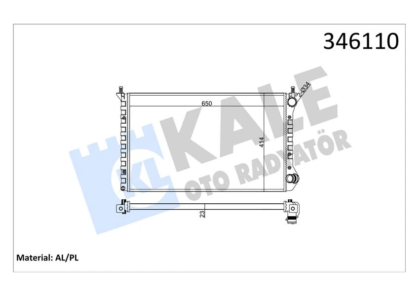 Fiat Motor Radyatoru Doblo 1.9d 1.6 1.4 (klimalı) 01> - Kale 346110