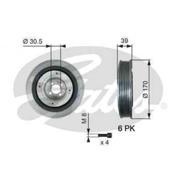 KRANK KASNAGI BRAVA BRAVO DOBLO GRANDE PUNTO IDEA LINEA MAREA PUNTO STILO VECTRA C ASTRA H 1,9 JTD - GATES TVD1013A