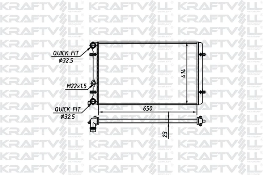 Vag Motor Su Radyatoru (mekanık) Golf IV Bora Octavıa 1,6 Akl Bcb Bfq 97>05 (650*414*22) - Kraftvoll 08040087