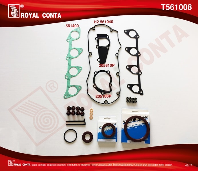 MOTOR TAKIM CONTA (ALT / UST FULL) 85,00MM KECELI SUBAPLASTIKLI (S,K,C HARIC) PARTNER II P406 BERLIN - ROYAL T561008