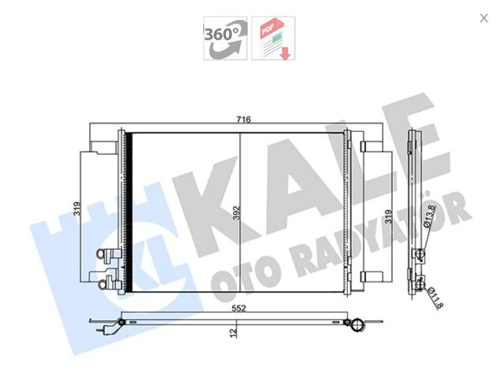 Vag Klima Radyatoru Arona İbiza Polo A1 Karoq Kodıaq Octavıa Scala 18> Superb 15> - Kale 357395