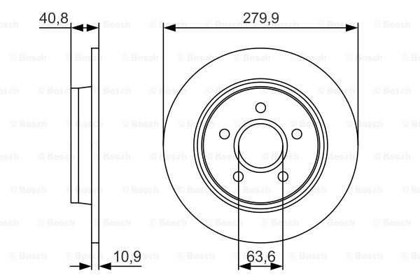 ARKA FREN (AYNASI) DISKI FOCUS II CB4 04>11 C-MAX (DM2)  07>09 VOLVO  V50 04>12 C30 06>12  C70 II  0 - BOSCH 0986479S49