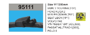 ARKA SİLGİ PALETİ-BANANA BMW: 3 TOURING [F31] (2012›)/KUGA 280 MM - RBW-95111