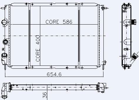 MOTOR RADYATOR MEGANE SCENIC 1,9D / DT / TDI KLIMALI (2 SIRA CU+PL SISTEM) / (586X400X36) - KALE 0547472PA