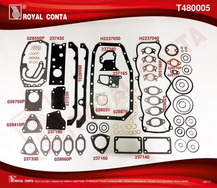 MOTOR TAKIM CONTASI (ALT / UST) KECESIZ S,K,C HARIC DUCATO BOXER JUMPER MASTER MOVANO 2,8TDI / 2,8JT - ROYAL T480005