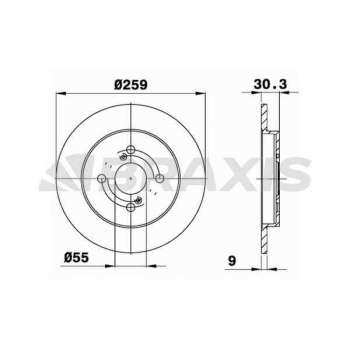 ARKA FREN DISK AYNASI DUZ YARIS II 06>11 260X4 - BRAXIS AE0327