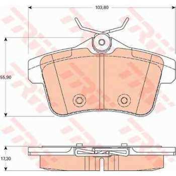 ARKA FREN BALATASI P308 RCZ C4 II DS4 P3008 P5008 P508 1,6GTI / 1,6HDI / 2,0HDI 07 / 10> - TRW GDB1828