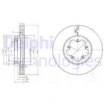 ON FREN DISK AYNASI TRANSIT V347 06>14 O,CEKER HAVA SOGUTMALI OLCU: (280 * 28) - DELPHI BG4007