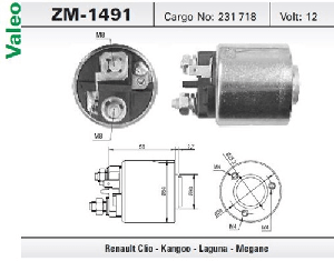 MARŞ OTOMATİĞİ-VT-12V-R.CLIO-R11-R19-KANGOO-LAGUNA-MEGANE 3D FISLI-594208 - ZM-1491