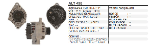 ALTERNATÖR-MAR T.12V 140A  OPEL VECTRA C/ASTRA H CTDİ   UNIP NO:ALT4231U - REMARK-ALT496