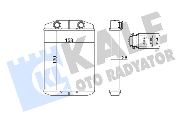KALORIFER RADYATORU FIAT PANDA / 500 / 500 C - LANCIA YPSILON - ABARTH 500 / 595 / 695 KALORIFER - KALE 355230