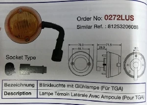 Unıversal Çamurluk Üstü Sinyal Lambası-Man Tga   Kablolu-Soketli - Sertplas-0272lus