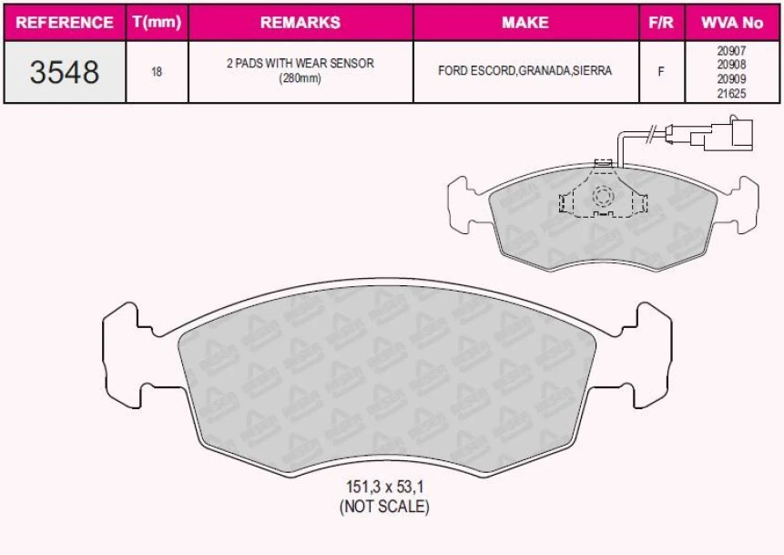 Ford On Fren Balata Scorpıon 1.8 2.0 Fisli - Beser 3548