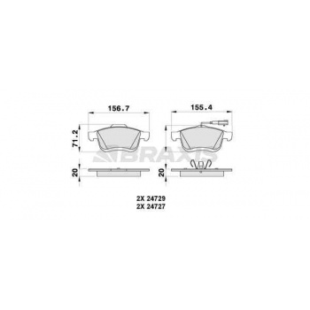 ON FREN BALATASI FIAT DOBLO III 500L 10> OPEL COMBO 12> LANCIA DELTA III 09>14 - BRAXIS AB0264