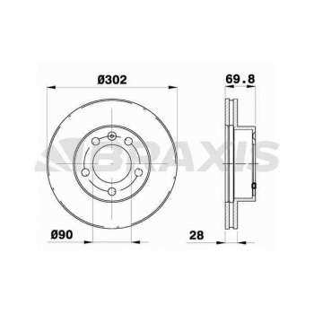 ON FREN DISK AYNASI HAVALI MASTER III 10-> / MOVANO B 10-> / NAVARA 2014-> NV400 10-> (302mm) 2.3 DC - BRAXIS AD0366