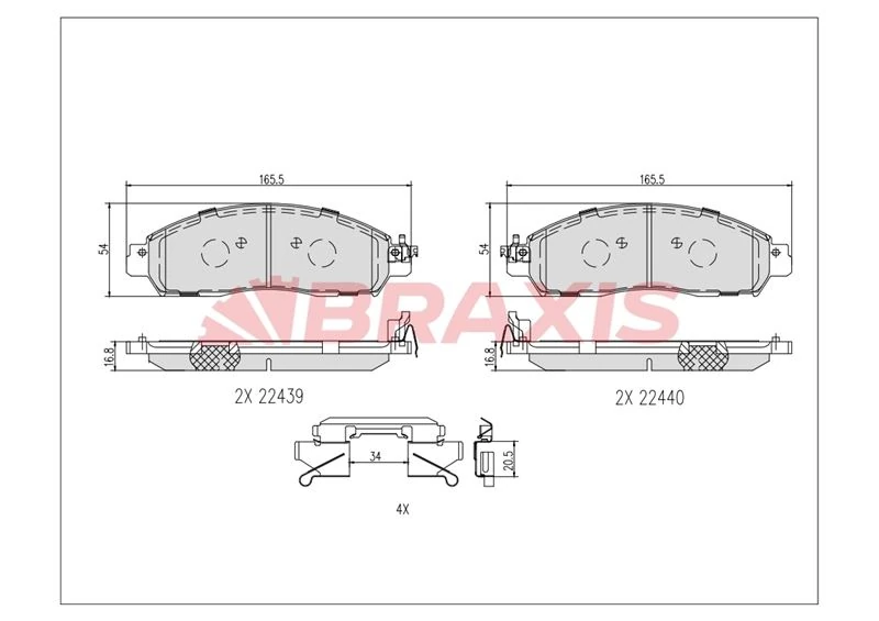 Nissan Ticarı On Fren Balatası Nissan Navara D23 Kasa 2.3 4×4 2015-> - Braxıs Ab0620