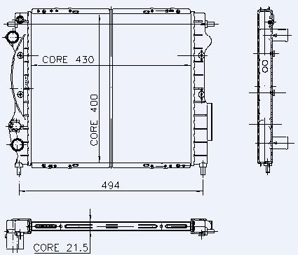MOTOR RADYATOR CLIO EXPRESS 1,2 / 1,4 (1 SIRA CU+PL) / (430X400X21,5) - KALE 0533331PA