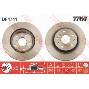 ON FREN DISK AYNASI HAVALI SEDICI SUZUKI SX4 1,6 / 1,9D / 2,0 - TRW DF4741