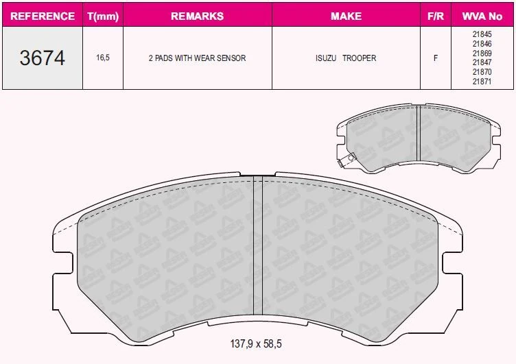 İsuzu Ticarı On Fren Balatası İsuzu Tropper 94 00 Opel Frontera Fissiz - Beser 3674