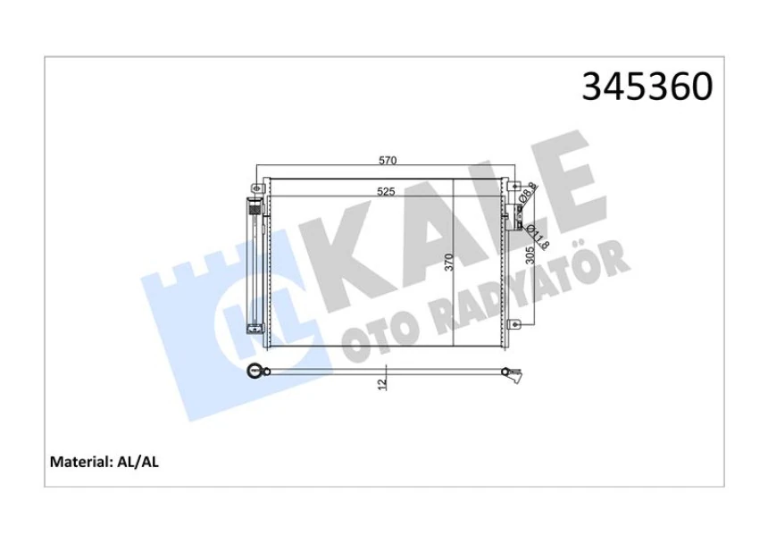 Ford Klima Radyatoru (kondanser) Fiat 500 Panda 12> 1.2 / 1.4 / 1.3jtd Multıjet Ford Ka 1.2 / 1.3tdci 08 - Kale 345360