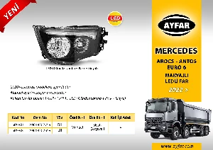 Unıversal Far Siyah Çerçeveli Ssol Manuel - Led Drl Mercedes Arocs (2020 › ) Euro 6 - Ayfar-505884