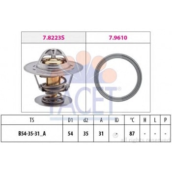 TERMOSTAT 87°A3 A4 A6BORA CADDY 2 GOLF JETTA 2 PASSAT POLO T4 T5 OCTAVIA CORDOBA IBIZA FABIA FELICA - FACET 7.8435