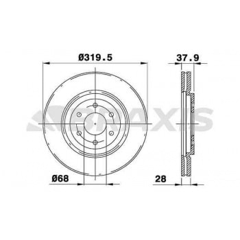 ON FREN DISK AYNASI HAVALI NISSAN NAVARA D40 05-11 PATHFINDER 05-11 (320X6) 17 JANT - BRAXIS AE0277