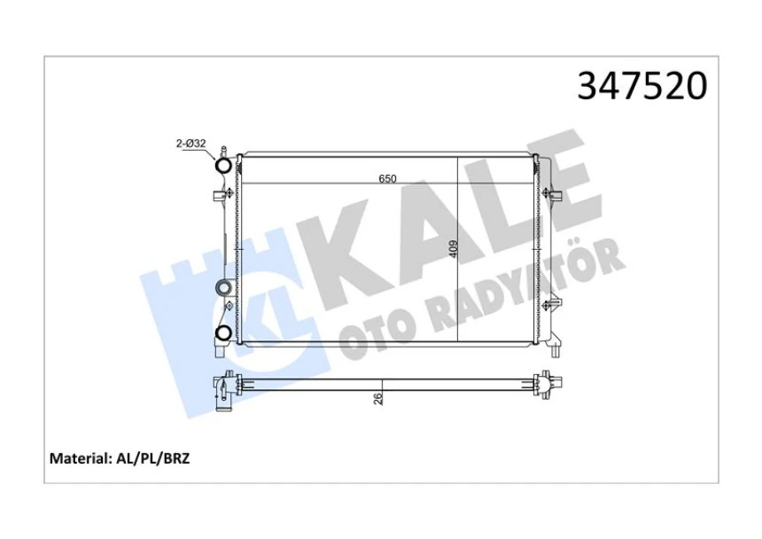 Vag Motor Radyatoru Otomatık Jetta Fsi 2,0 Benz,11> Beetle 12> - Kale 347520