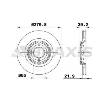 ON FREN DISK AYNASI HAVALI CORRADO 1.8 88>93 GOLF II 1.8GTI 89> PASSAT 1.8 88>93 - BRAXIS AE0488