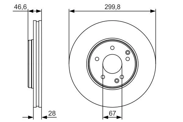 Mercedes Fren Diski On W203 00>07 Cl203 02>08 C209 02>09 W210 97>02 R170 00>04 - Bosch 0986479r79