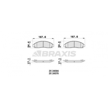 ON FREN DISK BALATASI ISUZU D-MAX 4X2 4X4 04>10 - BRAXIS AB0377
