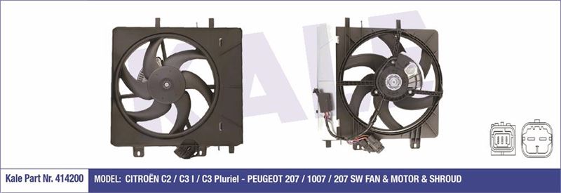 FAN MOTORU C2 C3 C3 II C3 PLURIEL P1007 250W - KALE 414200