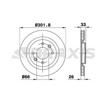 ON FREN DISKI P208 1,2 / 1,4 / 1,4HDI / 1,6 / 1,6HDI P308 3008 P5008 C4 C4 II DS4 DS5 1,6 16V / 2,0H - BRAXIS AE0273