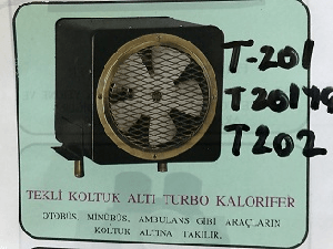 KALORİFER-12V TEK FANLI KOLTUK ALTI  AKSİYEL FANLI (YANDAN ÇIKIŞLI)   T201-YÇ - TEKISI-TTAY12